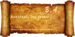 Batthyány Andor névjegykártya